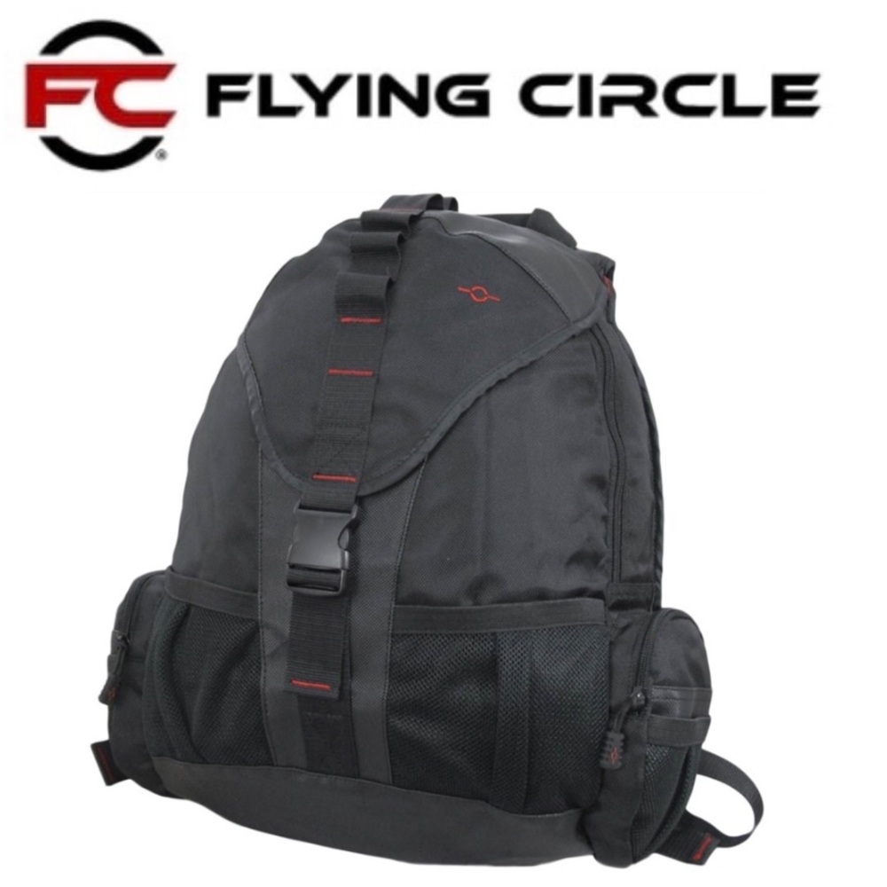 Flying Circle Black Backpack Mag Gear Book Camping Hiking Recreational Bag‎
